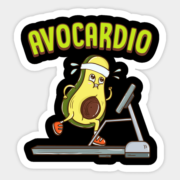 Avocardio Avocado Cardio Pun Running Exercise Gym Sticker by theperfectpresents